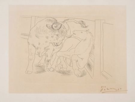 Гравюра Picasso - Taureau et Cheval