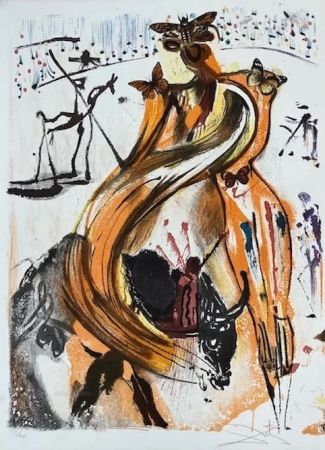 Литография Dali - Tauromachie aux papillons