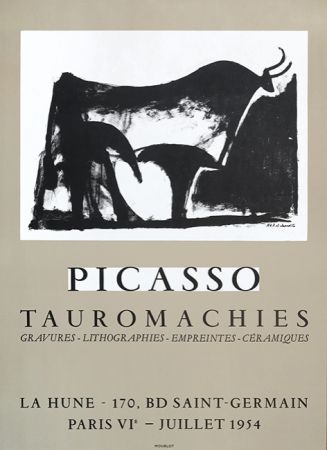 Литография Picasso - ‘TAUROMACHIES’ AT LA HUNE, 1954.