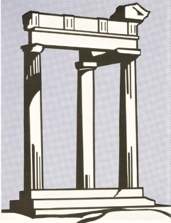 Литография Lichtenstein - Temple (Leo Castelli mailer)
