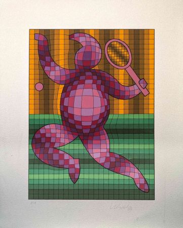 Сериграфия Vasarely - Tennis Player