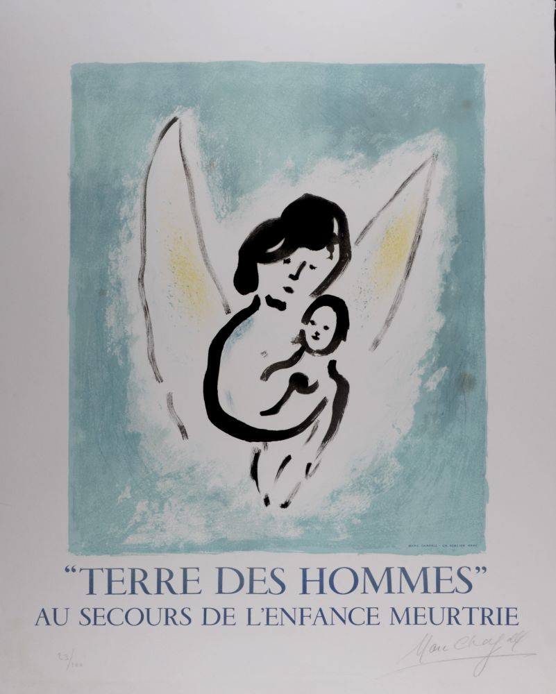 Литография Chagall (After) - Terre des Hommes, 1971 - Hand-signed