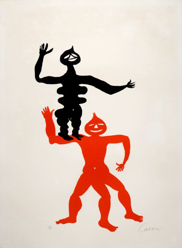 Литография Calder - The Acrobats, c. 1975 - Hand-signed