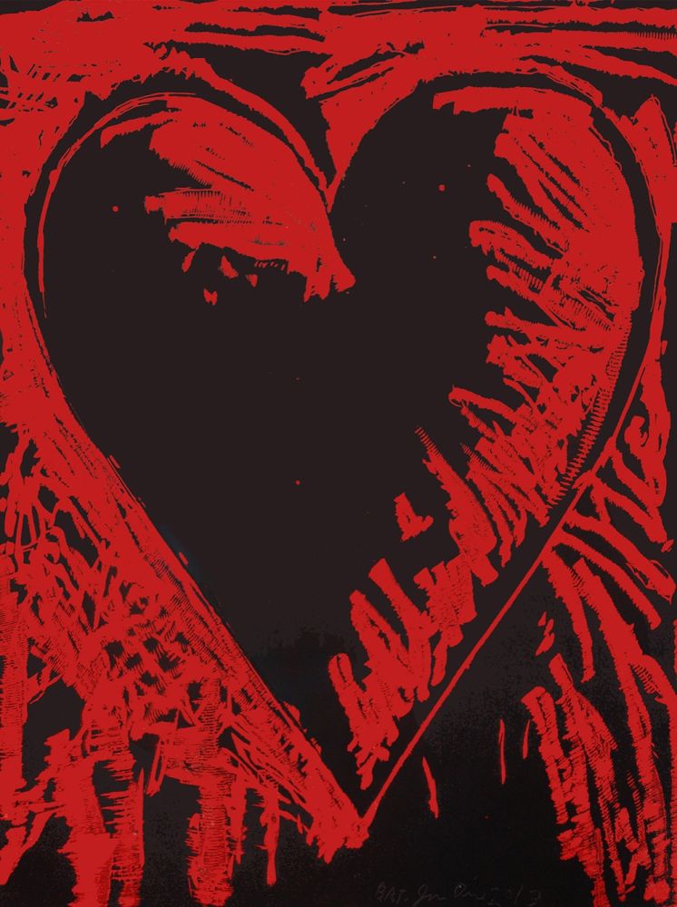 Гравюра На Дереве Dine - The Black and Red Heart