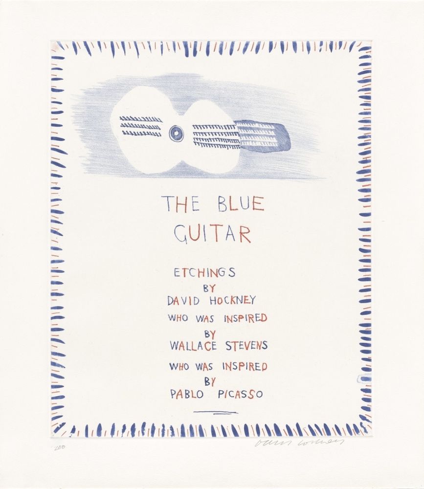 Офорт И Аквитанта Hockney - The Blue Guitar: title page