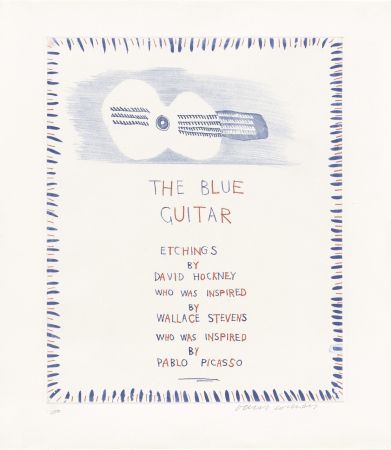 Офорт И Аквитанта Hockney - The Blue Guitar: title page