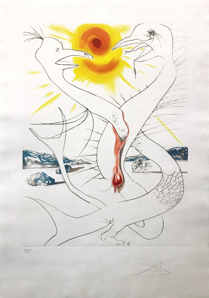 Офорт Dali - THE CADUSEUS OF MARS NOURISHED BY THE BALL OF FIRE OF JUPITER
