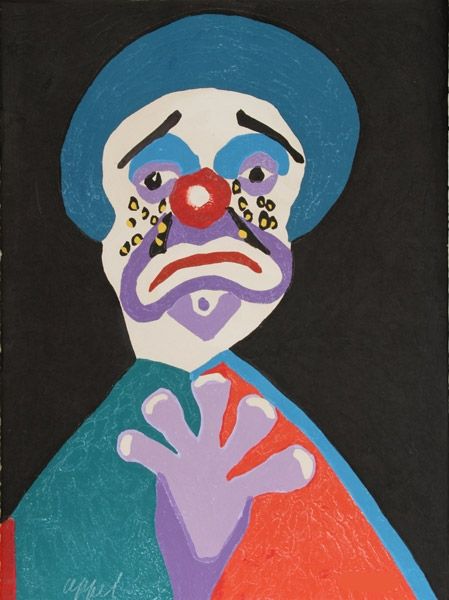 Офорт И Аквитанта Appel - The clown with the golden tears