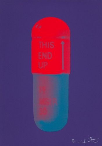 Многоэкземплярное Произведение Hirst - The Cure (violet/electric red/powder blue)