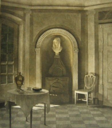 Mezzotint Ilsted - The dining room at Liselund