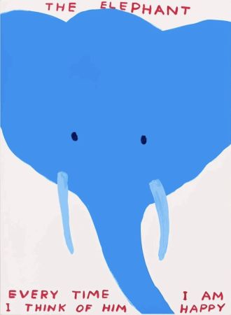 Сериграфия Shrigley - The Elephant, Every time I think of him I am happy
