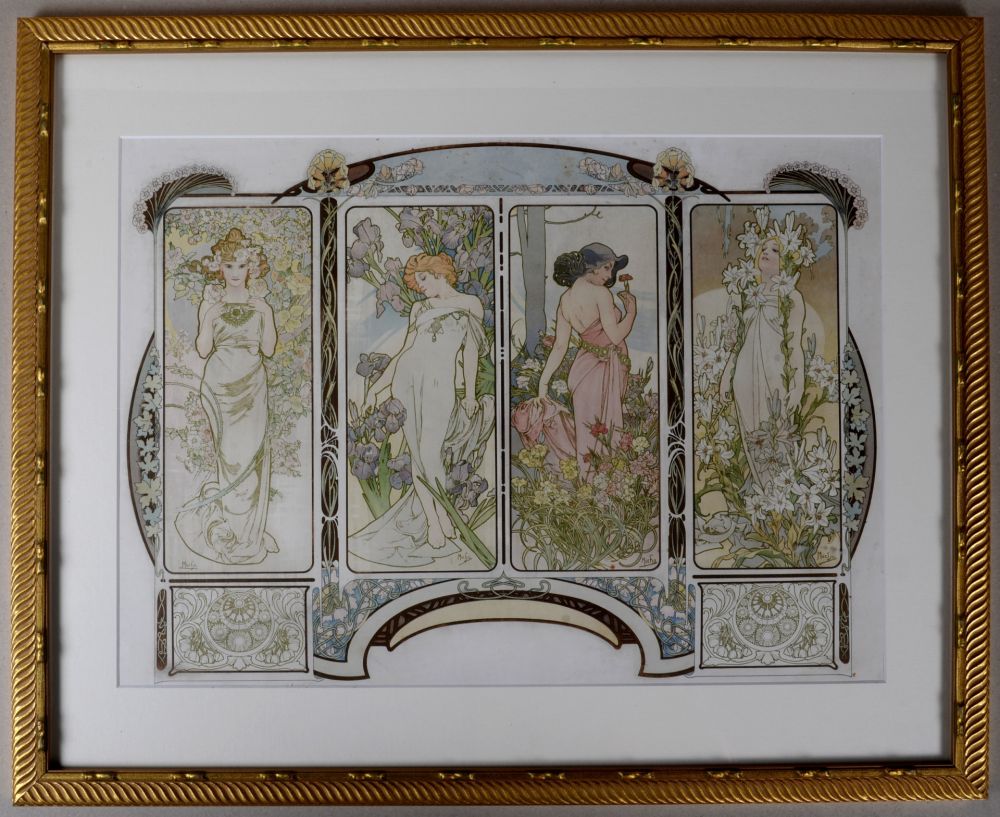 Литография Mucha - The Flowers (one sheet), circa 1900