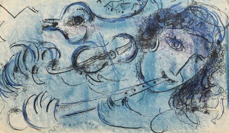 Литография Chagall - The Flute Player