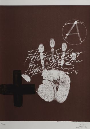 Литография Tàpies - The Hand, 1974 - Hand-signed