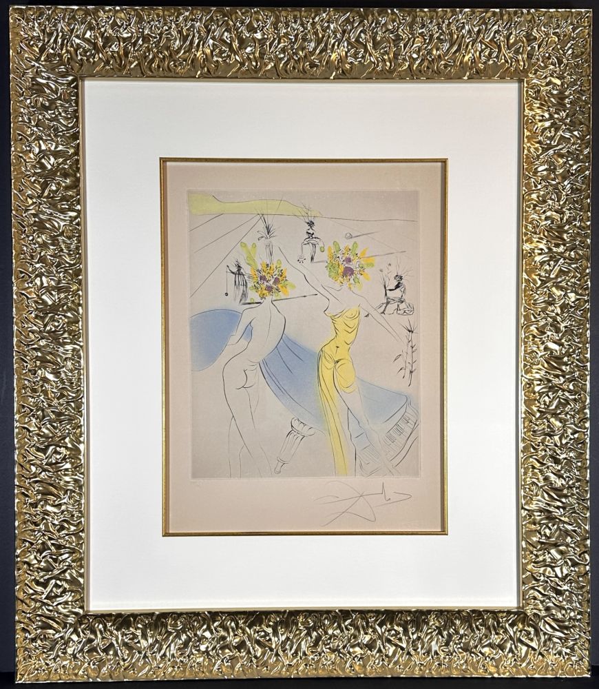 Гравюра Dali - The Hippies Flower Woman at The Piano