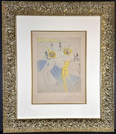 Гравюра Dali - The Hippies Flower Woman at The Piano