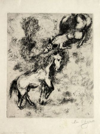 Линогравюра Chagall - The Horse and the Donkey
