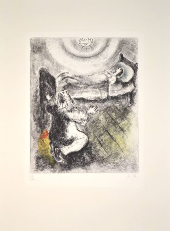 Гравюра Chagall - The infant being revived by Elijah - MCH84