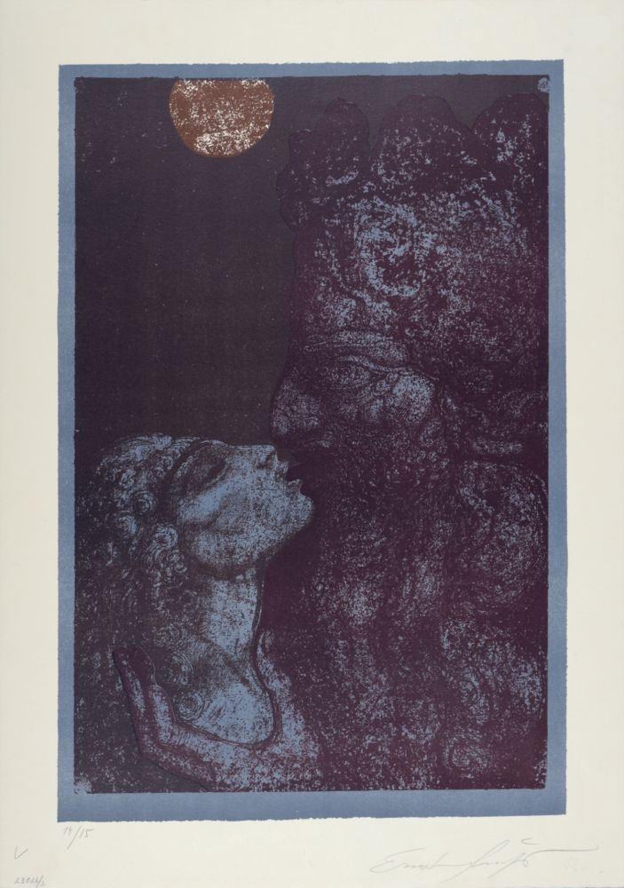 Литография Fuchs - The Kiss, Samson and Delilah, 1967 - Hand-signed