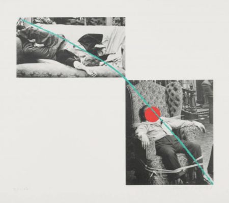 Литография Baldessari - The life and opinions of Tristam Shandy 2 (Man Collapsed on Sofa; Man Tied to Chair)