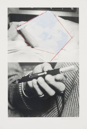Литография Baldessari - The life and opinions of Tristam Shandy 4 (Man and Woman in Bed, Obliterated; Hand Holding Fountain (The thing to be concealed))
