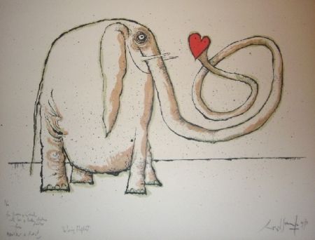 Литография Searle - The loving elephant