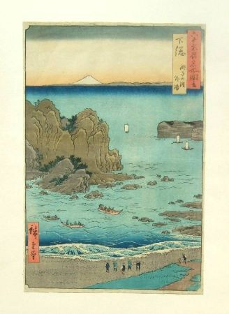 Гравюра На Дереве Hiroshige - The Outer Bay at Choshi Beach in Shimosa Province