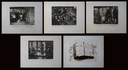 Гравюра Tissot - The Prodigal Son, 1881 -  Set of 5 large original etchings