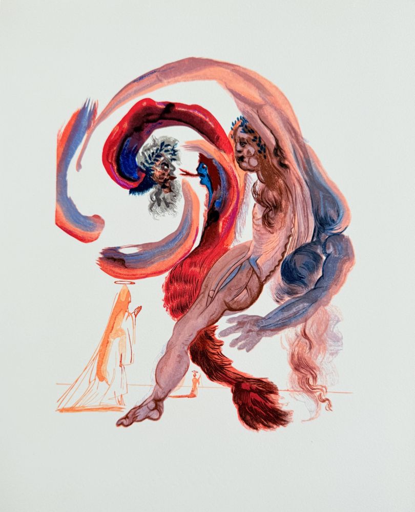 Гравюра На Дереве Dali - The Purgatory, Canto 18 - The Fourth Terrace; Accidia