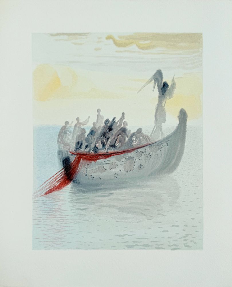 Гравюра На Дереве Dali - The Purgatory, Canto 2 - La Barque du Nocher