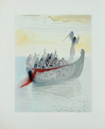 Гравюра На Дереве Dali - The Purgatory, Canto 2 - La Barque du Nocher