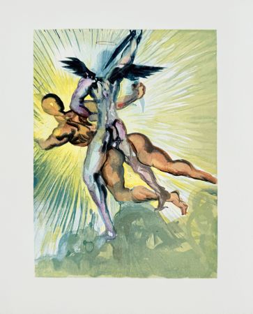Гравюра На Дереве Dali - The Purgatory, Canto 8  - The Guardian Angels of the Valley