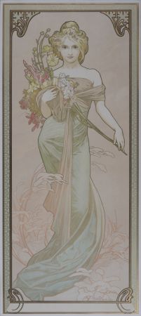 Литография Mucha - The Seasons / Spring, 1900
