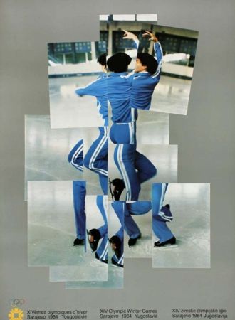 Гашение Hockney - The Skater (Official 1984 Sarajevo Winter Olympics Poster) 