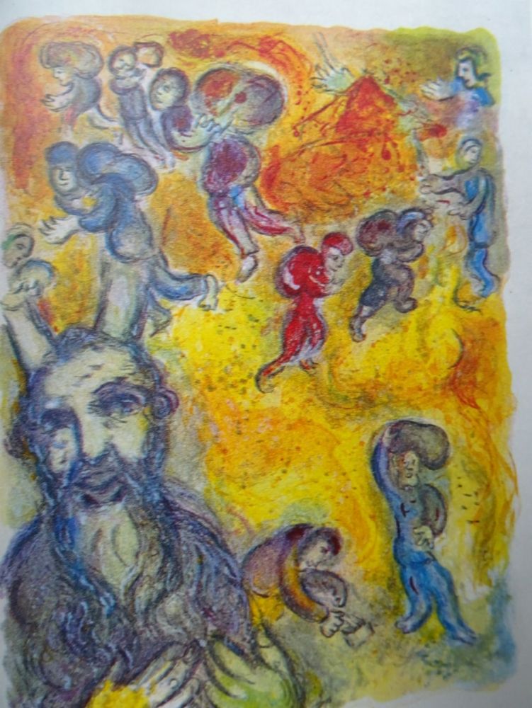 Литография Chagall - The story of the Exodus, plate 3:  En ces jours