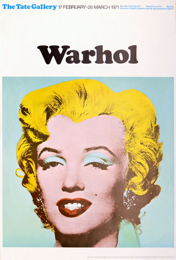 Литография Warhol - The Tate Gallery - Marilyn Monroe, 1971.