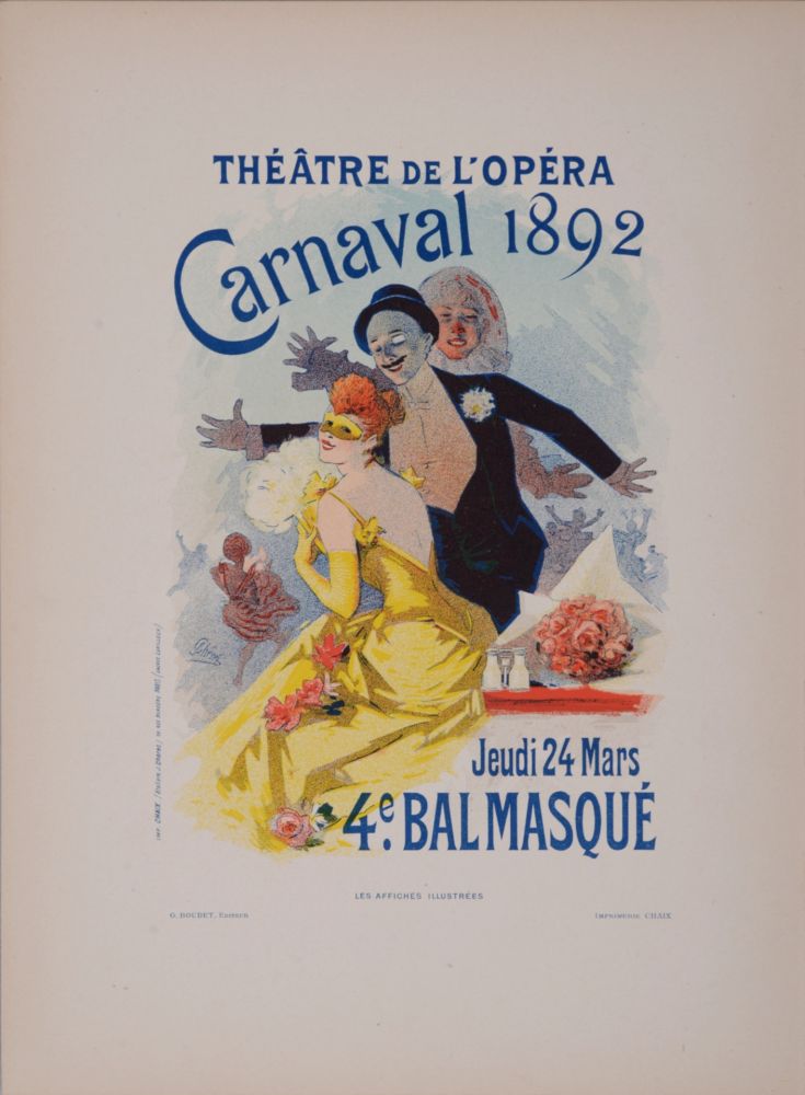 Литография Cheret - Théâtre de l'Opéra : Carnaval 1892, 1896