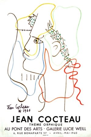 Литография Cocteau - Thême Orphique Galerie Lucie Weill