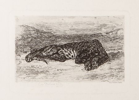 Гравюра Delacroix - Tiger Sleeping in the Desert