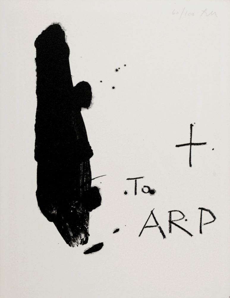 Литография Motherwell - To Arp, 1967 -  Hand-signed!