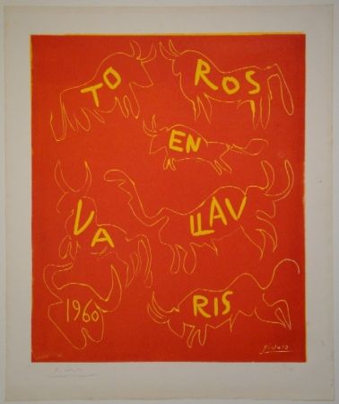 Линогравюра Picasso - Toros en Vallauris