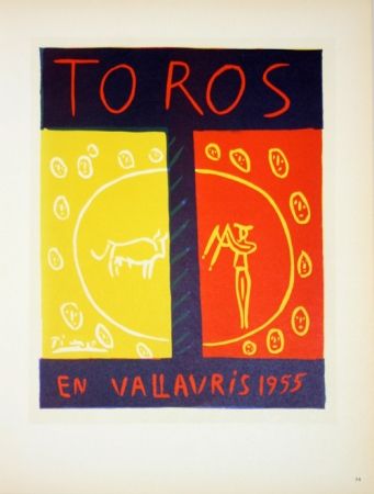 Литография Picasso - Toros en Vallauris