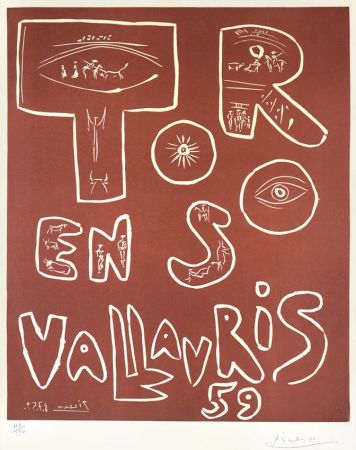 Линогравюра Picasso - Toros en Vallauris, 1959