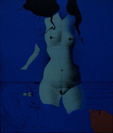 Литография Wunderlich - Torso sur une pierre bleue, 1972