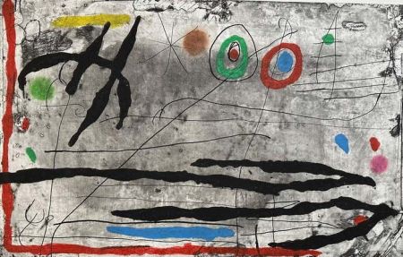Офорт Miró - Tracé sur la paroi