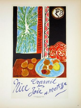 Литография Matisse - Travail et Joie  Nice 1948