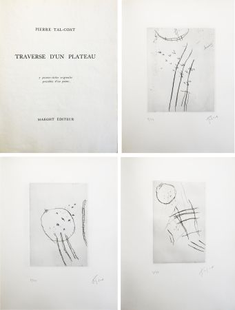 Иллюстрированная Книга Tal Coat - TRAVERSE D'UN PLATEAU. 7 pointes sèches originales signées (1963).
