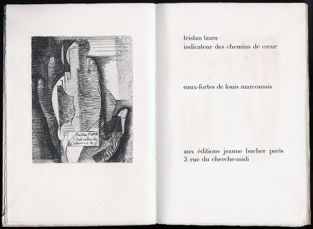 Иллюстрированная Книга Marcoussis - Tristan Tzara. INDICATEUR DES CHEMINS DE COEUR. Paris, 1928.