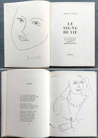 Иллюстрированная Книга Matisse - Tristan Tzara : LE SIGNE DE VIE. Une lithographie originale signée d'Henri Matisse (1946)
