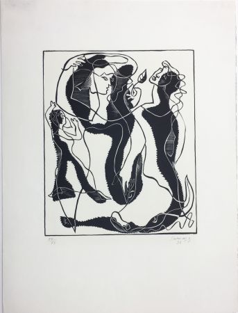 Гравюра На Дереве Survage - Trois Femmes (Paris, 1933)